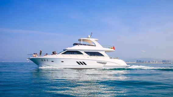 惠州巽寮灣68尺豪華遊艇包船出海 團建聚會可選 含趣味海釣 駕駛體驗 水上滑梯 魔毯 歡樂KTV 游泳