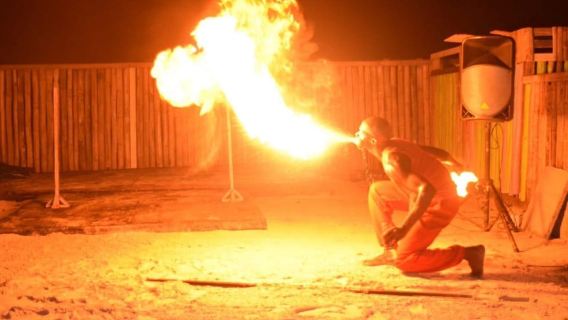 Falmouth: Bioluminous Lagoon Tour with Fire Dance