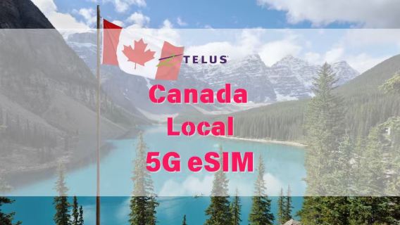 Canada eSIM | 5G TELUS Network | Yellowknife  | 75GB | Unlimited Canada Local Calls | Instant QR