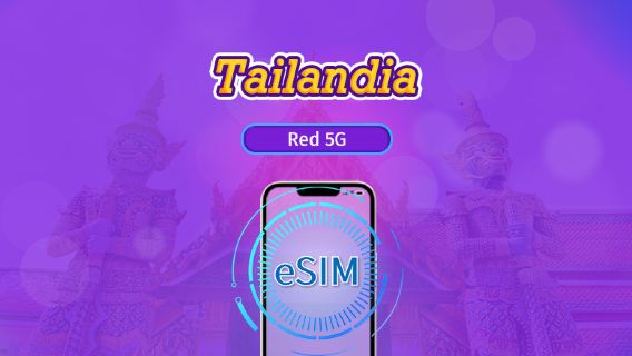 Tailandia| eSIM 5G | Pase diario/Paquete total | Facturación cada 24 horas | 1-30 días | Código QR