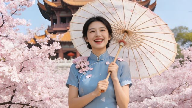 Wuhan Cherry Blossom Season Day Tour: Wuhan University + Luojia Mountain Cherry Blossom Path + East Lake Scenic Area