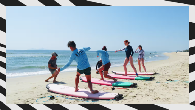 Groepsles surfen in Đà Nẵng | Groeps surfles Da Nang | Epic surf
