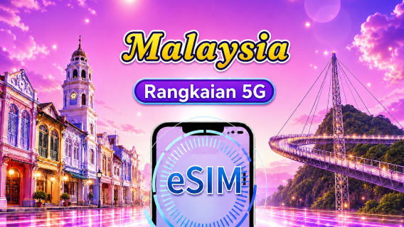 eSIM 5G Malaysia | Menyokong Peta Google/Sembang GPT | Pakej Harian/Data | Pengebilan 24 Jam | 1-30 Hari | Kod QR