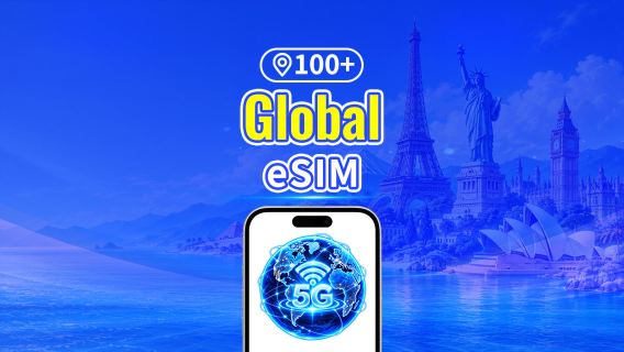 Global 5G/4G eSIM | Daily Package/Data Package | 24-Hour Billing | 1-30 Days | QR Code