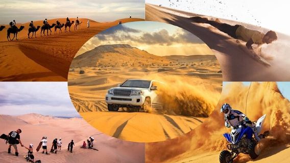 4hr Desert Safari: Sunset,Sunrise,Camel,Sand boarding,Inland Sea