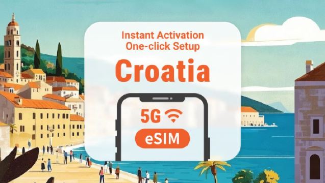 eSIM para 5G na Croácia | Cobertura de múltiplas operadoras | Compatível com ChatGPT e TikTok | Pacotes de 1 a 30 dias disponíveis | Ativação imediata | Código QR