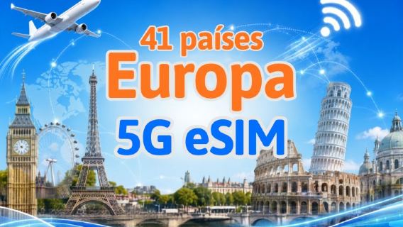 Europa (41 países) | eSIM 5G/4G | Suporte para TikTok & ChatGPT | Pacote diário/de dados | Cobrança por dia natural | 1-90 dias | Código QR