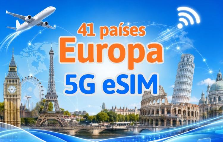Europa (41 países) | eSIM 5G/4G | Suporte para TikTok & ChatGPT | Pacote diário/de dados | Cobrança por dia natural | 1-90 dias | Código QR