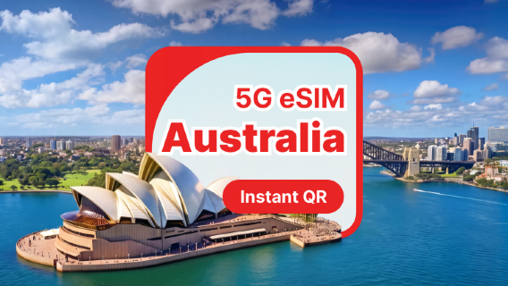 Australia 5G eSIM | Daily and Total Plan | 1-30 days | Billing by 24H | QR code