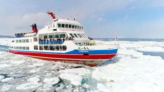 Sapporo | Okhotsk Sea icebreaker + Sounkyo ice waterfall festival | Hokkaido snow and ice 1-day tour (English