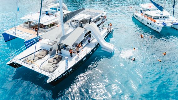 1-day tour from Phuket to Ko Racha Yai, Coral Island and Honeymoon Island with snorkeling on Sunwind white sailing boat