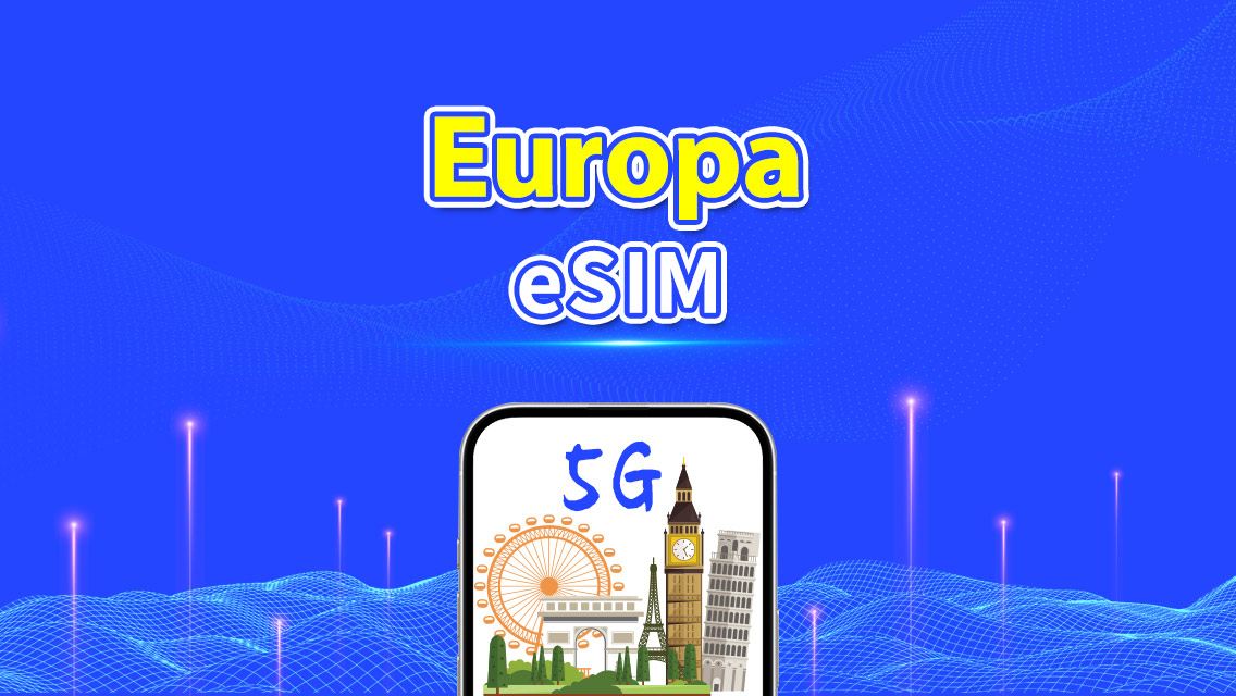 Europa eSIM | 5G/4G | Tages-/Gesamt-Datenpaket | 1-30 Tage | 24-Stunden-Abrechnung | QR-Code