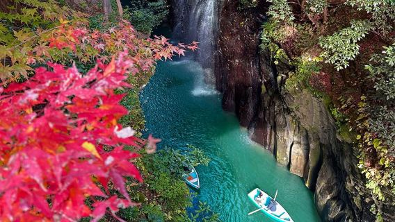 Kyushu Exclusive 1-day Tour: Aso Volcano + Kusasenri + Autumn Foliage at Takachiho Gorge Cruise