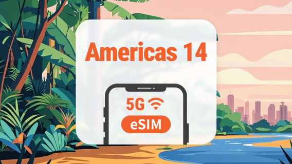 Amerika 5G eSIM | 14 Reiseziele • KI-Apps & TikTok | 1–30 Tage | QR-Code