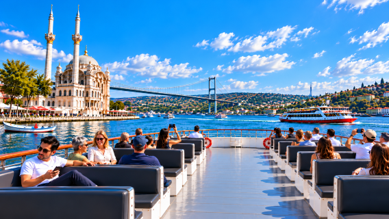 Geführte Bosporus-Kreuzfahrt, Pierre-Loti-Hügel, Seilbahn, Balat. Mit allen Tickets inklusive