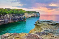 Waterfront Cabin w/ Private Dock & Outdoor Bar near Munising/Manistique - 2-Star
