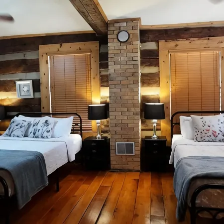 Historic 200 year old 3-bedroom log house with WiFi and AC in charming Winesburg