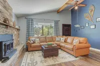 Elkchanted Inn Pine: Fully Fenced Backyard, Spacious Cabin in Woods w/King Bed - 3-Star