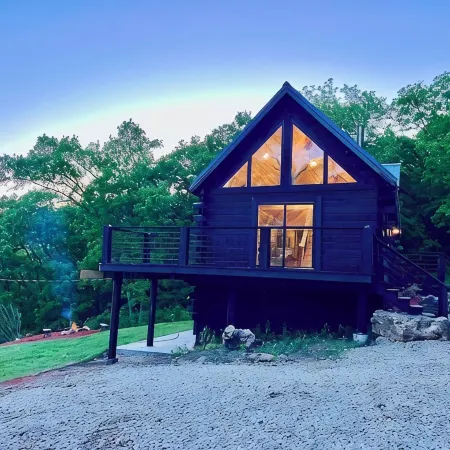 Black Bear A-Frame Waterfront Log Cabin with Hot Tub Jacuzzi