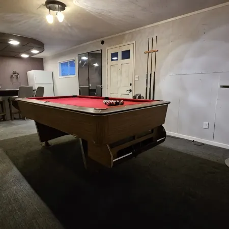 5 bed 2.5 bath w/ detached game room. Open concept, spacious for large groups.