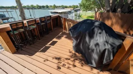 Lakeside Landing is on the Water with Beautiful Views and a Large Deck.