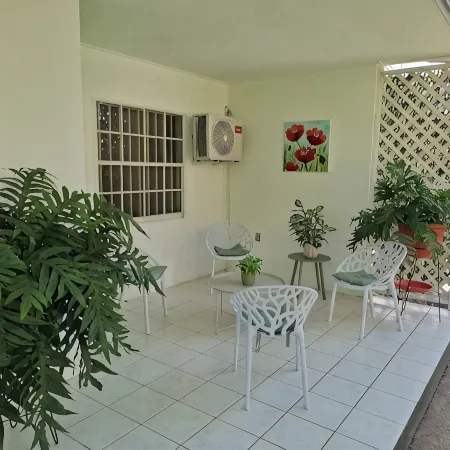Tropical palm resort is a nice quiet and safe place to stay with friends or fam