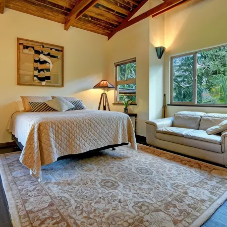 Escape to your private oasis perched on a cliff with a jungle view