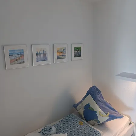 Apartment with Lake View, Beach 250m, with W-Lan, Dishwasher, Microwave