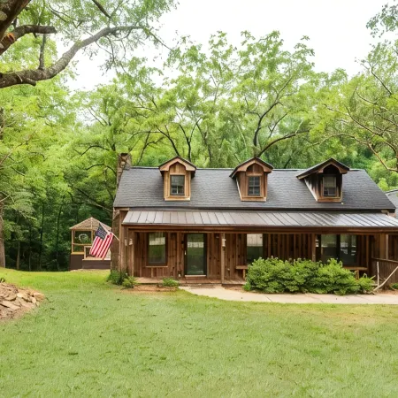 Vintage charm meets modern comfort in this historic 1850s cabin at Lake Hartwell