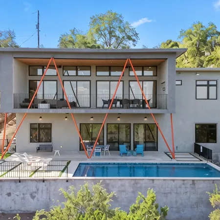 Award-Winning Modern Lakehouse w/ Private Pool & Sunset Views