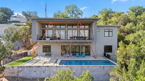 Award-Winning Modern Lakehouse w/ Private Pool & Sunset Views