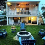 Private beach; firepit, outdoor shower, AC, two kitchens, laundry, covered patio - Beach