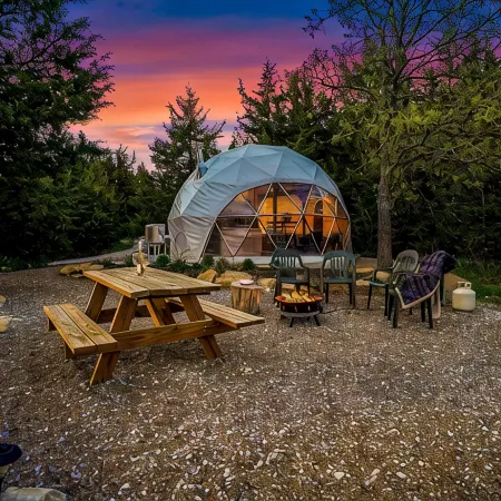 Unique, Fun, and Modern Queen Dome - 2 Queen Beds. Loft Accessed by Ladder.