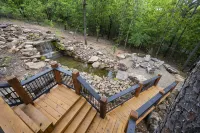 NEW! A Hidden Waterfall Oasis Is Tucked Behind This Luxury Broken Bow Cabin - Gym