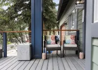 Spacious Studio, Large Deck w/ Firepit, couch and seating; Huge shower