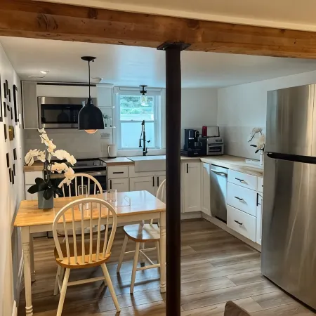 Southern New England Luxury with private patio, fireplace, spa like bathroom!
