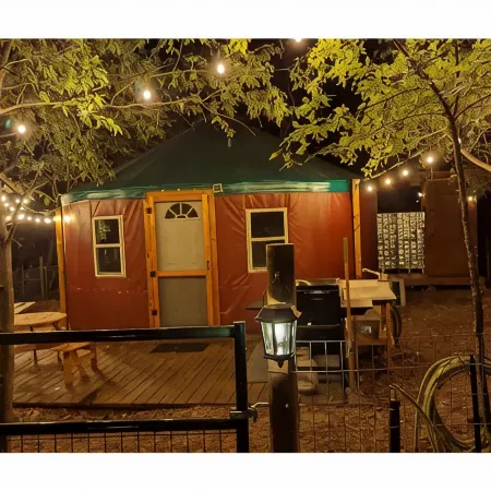 Private Yurt with AC & Heating.