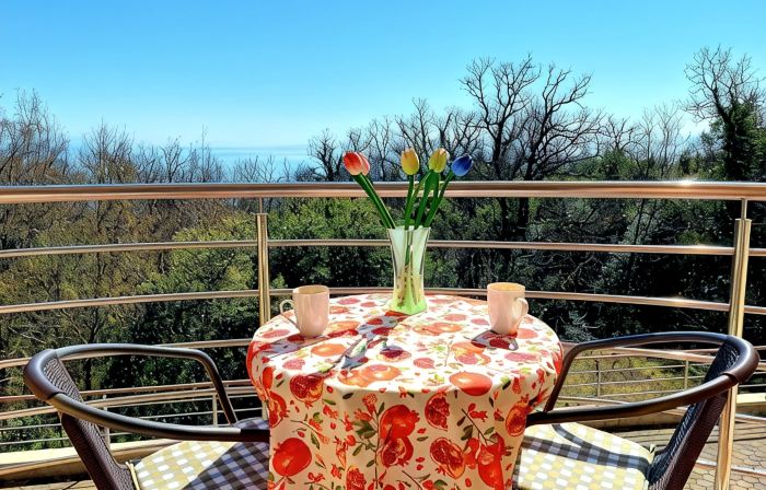 Starry Night - Extra big bed, big bathtub, private parking, sea view, 2 rooms
