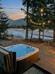 Th River House- Riverfront Cabin with Hot Tub, Fire Pit and Gazebo - 4-Star