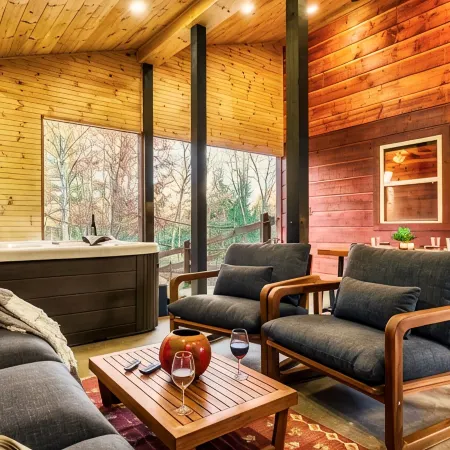 Romantic Cabarn w/ HotTub Lounge - Located on BSF!