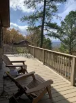Cabin at Runestone Hideaway just steps from Heavener Runestone Park.
