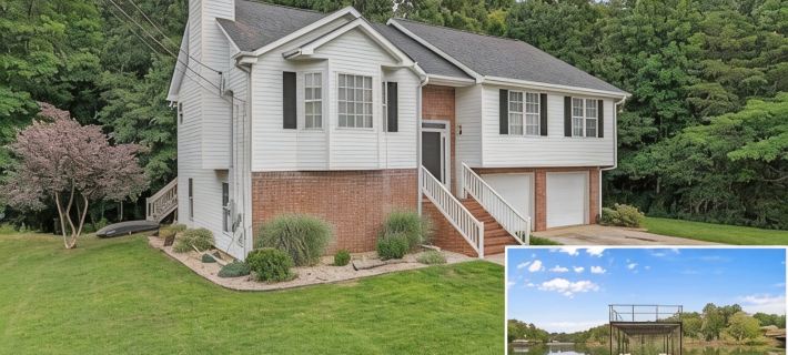 Modern Lake Home with Private Boat Dock with two story Party Deck in Gainesville Hotels in Hall County