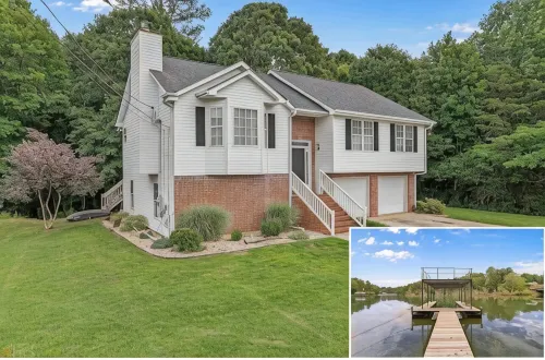 Modern Lake Home with Private Boat Dock with two story Party Deck in Gainesville - 3-Star