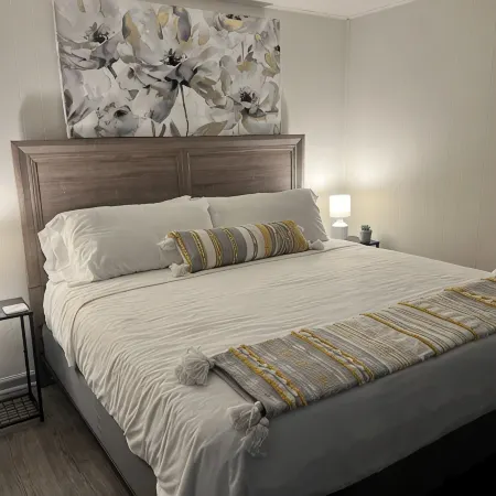 Pet friendly house with 3 king beds and fenced in back yard.
