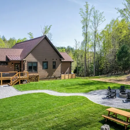 Lakeways A-Frame Near Lake James Game Room · Gym · Golf · Fire Pit · Sleeps 10
