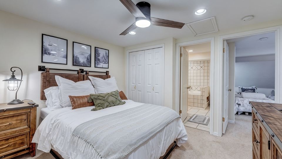 True ski-in/out two-level condo BH. Perfect for two families with a king suite.