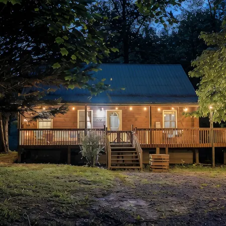 Secluded Creekside Cabin with Hot Tub Fire Pit Creek