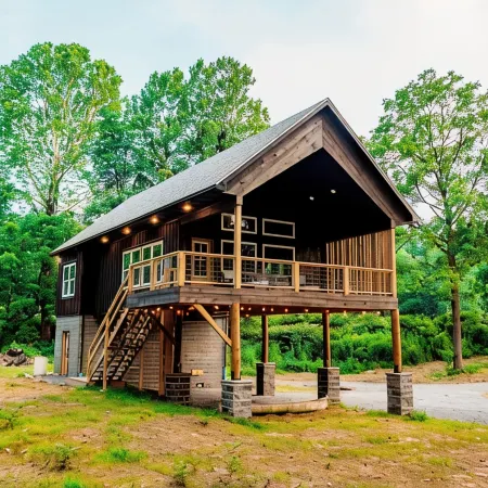 Brand new River Cabin ready for floating swimming or fishing . Close to Skiing!!
