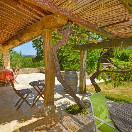 Former Ardèchoise farmhouse 12/14p 6 bdrms Private heated swimming pool not overlooked