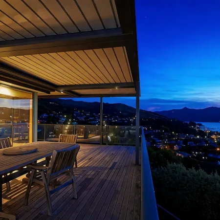 Akaroa Holiday Home. Spacious, sunny, harbour views and close to town. Sleeps 8
